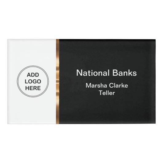 Classy Bank Teller Naambadge (Voorkant)