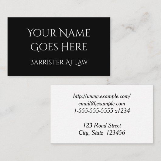 Classy Barrister bij het Visitekaartje van de wet (Voorkant / Achterkant)