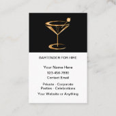 Classy Bartender For Hire Visitekaartje (Voorkant)