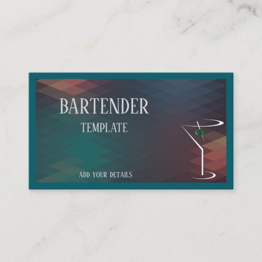 Classy bartender visitekaartjes (Voorkant)