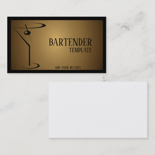 Classy bartender visitekaartjes (Voorkant / Achterkant)