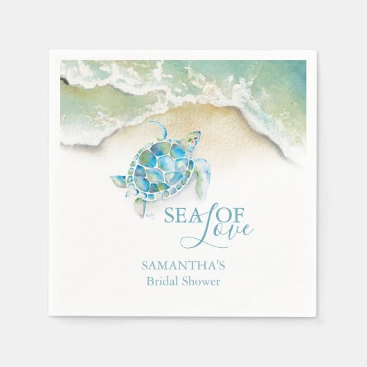 Classy Beach Bridal Shower Napkins Servet (Voorkant)