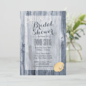 Classy Beach Theme Blue Driftwood Vrijgezellenfees Kaart (Staand voorkant)