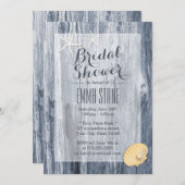 Classy Beach Theme Blue Driftwood Vrijgezellenfees Kaart (Voorkant / Achterkant)