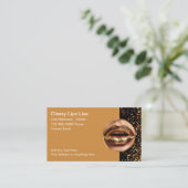Classy Beauty Goudkleurige Lipstick Visitekaartjes (Staand voorkant)
