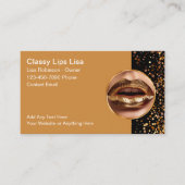 Classy Beauty Goudkleurige Lipstick Visitekaartjes (Voorkant)