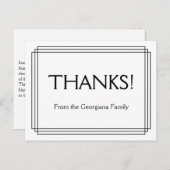 Classy "BEDANKT!" Briefkaart (Voorkant / Achterkant)