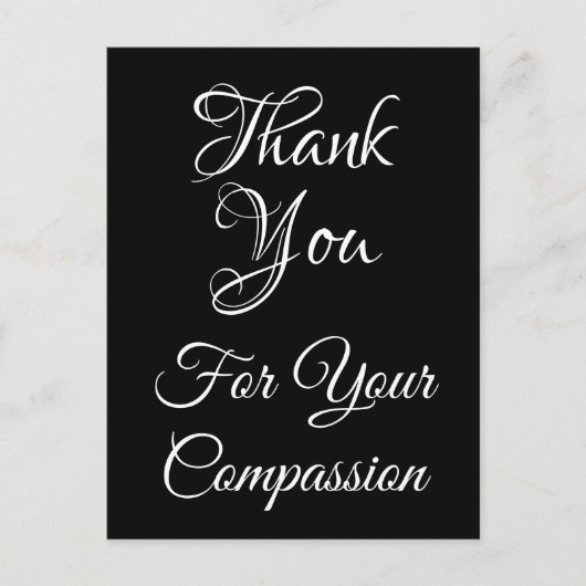 Classy "Bedankt voor uw medeleven" Briefkaart (Voorkant)
