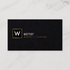 Classy bedrijfsmonogram op zwart premium visitekaartje