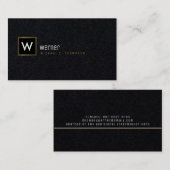 Classy bedrijfsmonogram op zwart premium visitekaartje (Voorkant / Achterkant)