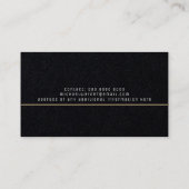 Classy bedrijfsmonogram op zwart premium visitekaartje (Achterkant)