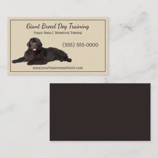 Classy Beige Black Giant Canine Dog Training Pet Visitekaartje (Voorkant / Achterkant)