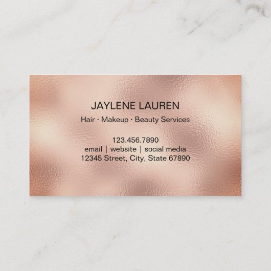 Classy Beige Brown Glitter Eyelash Butterfly Visitekaartje (Achterkant)