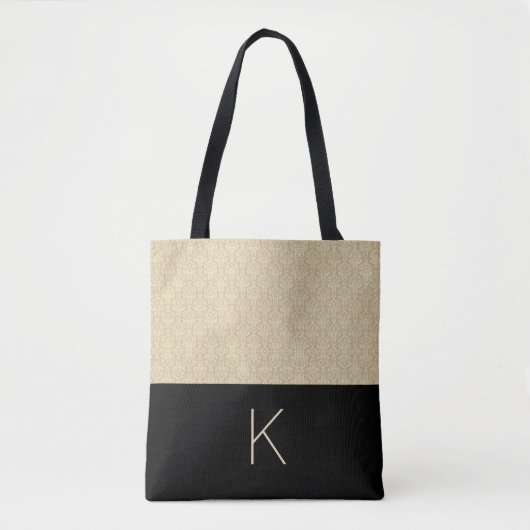 Classy Beige en Zwart Tote Bag (Voorkant)