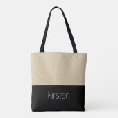 Classy Beige en Zwart Tote Bag (Achterkant)