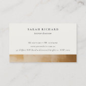 Classy Beige Gold Oil Paint Texture Afspraak Visitekaartje (Achterkant)
