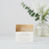 Classy Beige Gold Oil Paint Texture Bedankt Vierkante Visitekaartje (Staand voorkant)