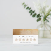 Classy Beige Gold Oil Paint Texture Loyalty Kaart Visitekaartje (Staand voorkant)