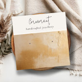 Classy Beige Gold Oil Paint Texture Oorbel Houder Vierkante Visitekaartje