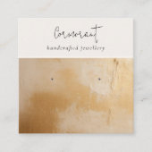 Classy Beige Gold Oil Paint Texture Oorbel Houder Vierkante Visitekaartje (Voorkant)