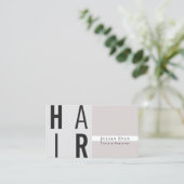 Classy Beige Hair Stylist Visitekaartje (Staand voorkant)