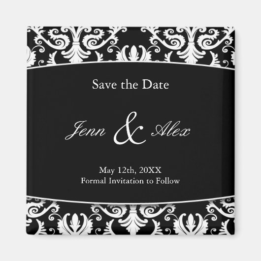 Classy Bewaar de datum Bruiloft Magneet (Voorkant)