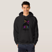 Classy Big Sis life Messy Bun Rainbow Leopard Moth Hoodie (Voorkant volledig)