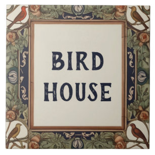 Classy Bird Custom House Name Plate Sign Plaque Tegeltje