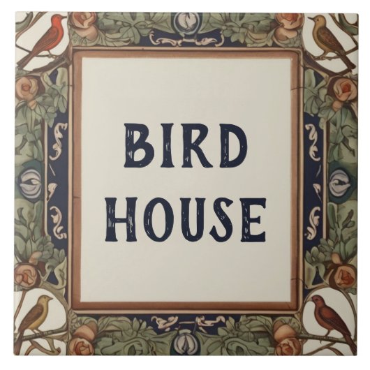 Classy Bird Custom House Name Plate Sign Plaque Tegeltje (Voorkant)