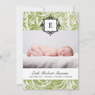 Classy Birth koninklijke fotokaart Aankondiging