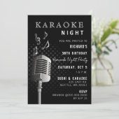 Classy Black 30th Birthday Karaoke Night Party Kaart (Staand voorkant)