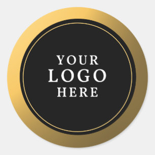 Classy Black and Gold Voeg uw Logo toe Ronde Sticker