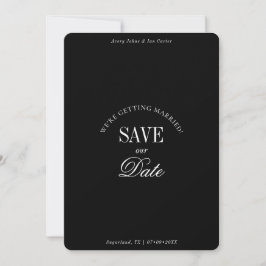 Classy Black and White Elegant Save the Date Card