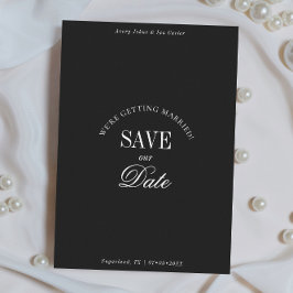 Classy Black and White Elegant Save the Date Card
