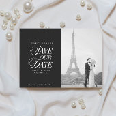 Classy Black and White Elegant Save the Date Card