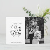 Classy Black and White Elegant Save the Date Card (Staand voorkant)