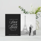 Classy Black and White Elegant Save the Date Card (Staand voorkant)