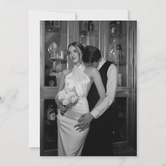 Classy Black and White Elegant Save the Date Card (Achterkant)