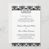 Classy Black and White Wedding Invitation Kaart (Voorkant)