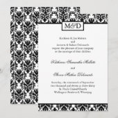 Classy Black and White Wedding Invitation Kaart (Voorkant / Achterkant)