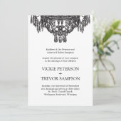 Classy Black and White Wedding Invitations Kaart (Staand voorkant)