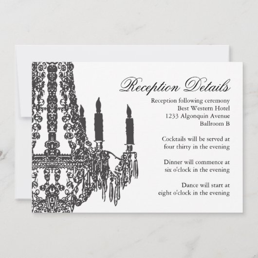 Classy Black and White Wedding Invitations Kaart (Achterkant)