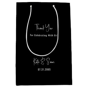 Classy Black and White Wedding Medium Cadeauzakje