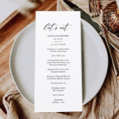 Classy Black and White Wedding Menu