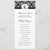 Classy Black and White Wedding Program Programmakaart (Voorkant)