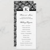Classy Black and White Wedding Program Programmakaart (Voorkant / Achterkant)