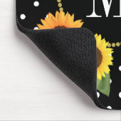 Classy Black Antiek Floral Polka Dots Monogram Muismat (Hoek)