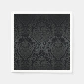 CLASSY BLACK BAROQUE CREST PATTERN NAPKIN DESIGN SERVET (Voorkant)
