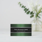 Classy Black Belt Green Metallic Visitekaartje (Staand voorkant)