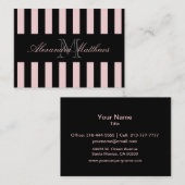 Classy Black Blush Stripe Visitekaartje (Voorkant / Achterkant)